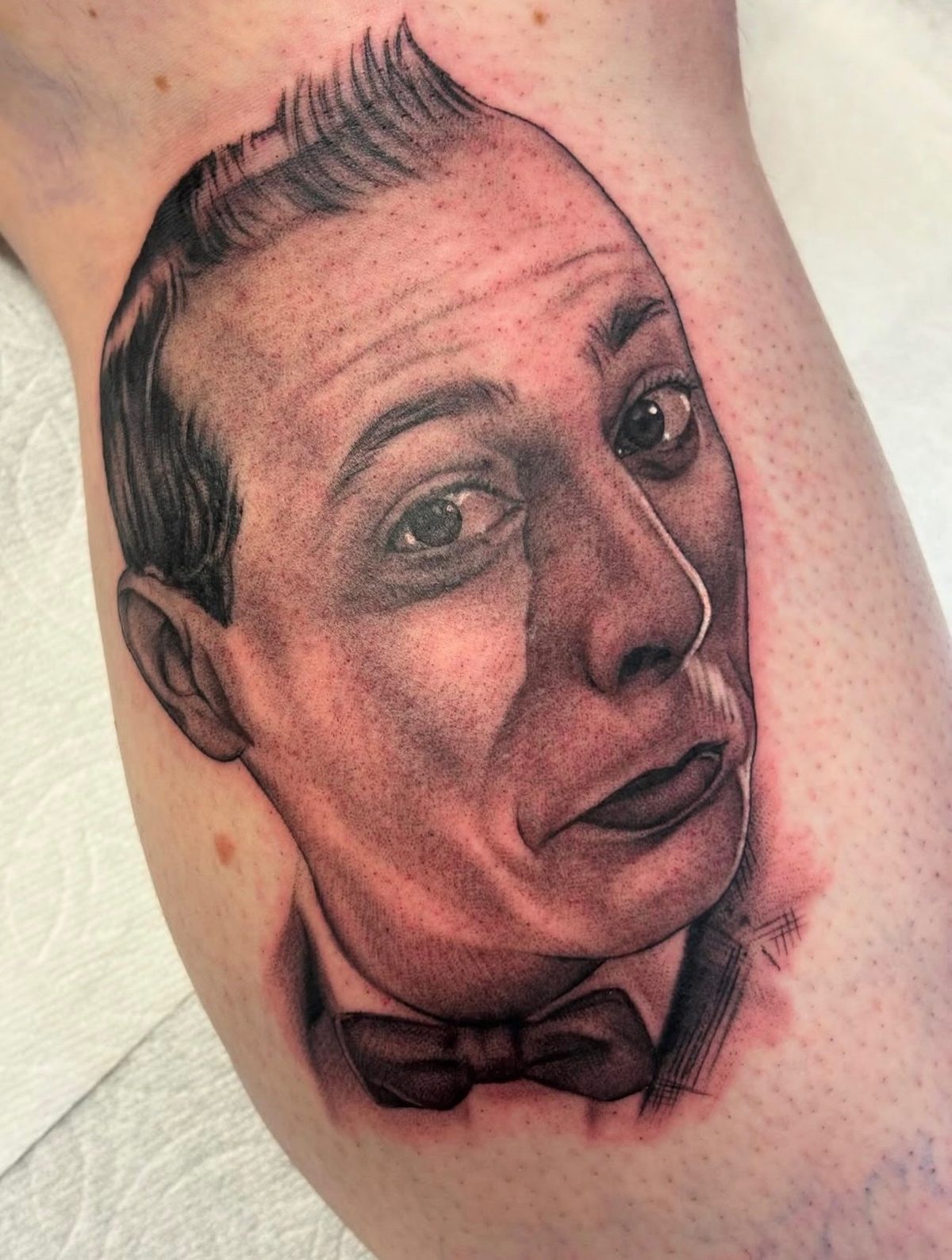 Detailed black and gray portrait tattoo by Last Chance Tattoo in Las Vegas